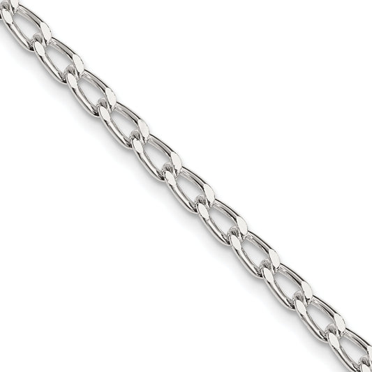 Sterling Silver Amore La Vita Rhodium-Plated Polished 3.2mm 10 Inch With Lobster Clasp Open Link Charm Anklet