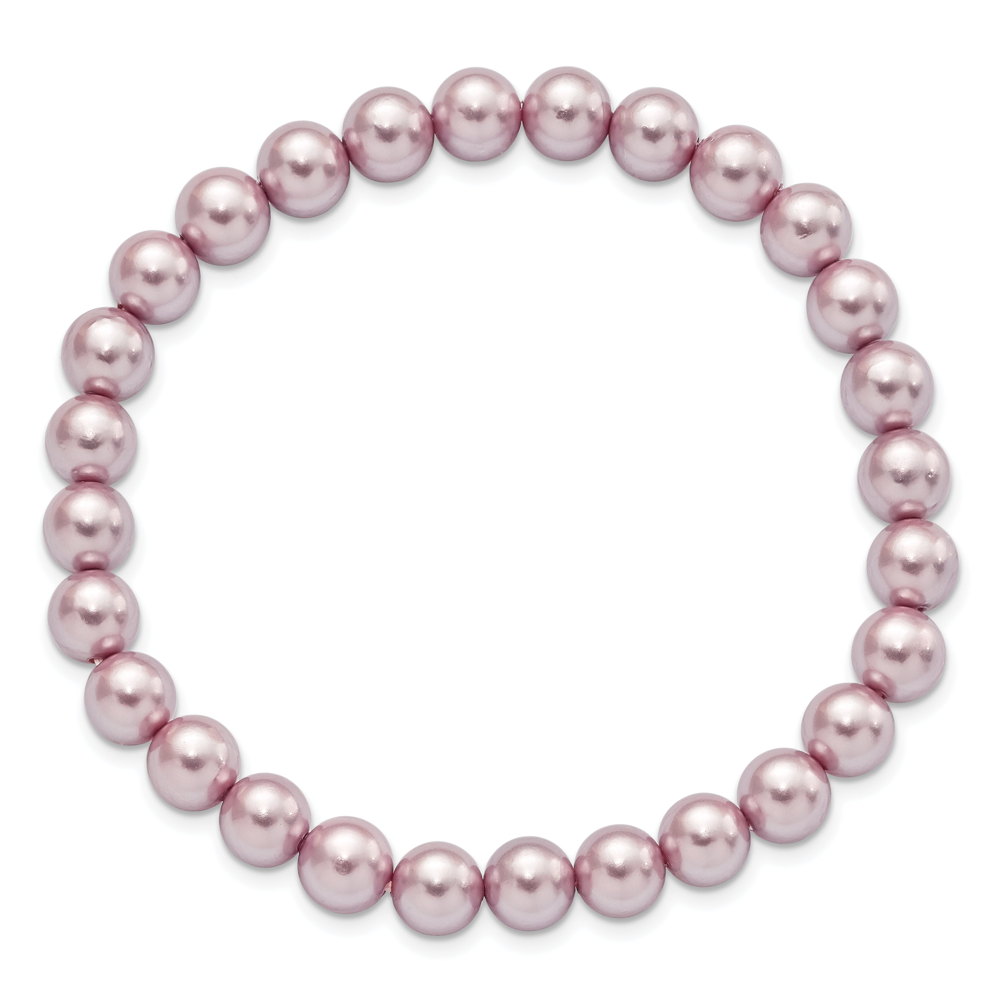 Fashion Majestik 7-8mm Purple Imitation Shell Pearl Stretch Bracelet