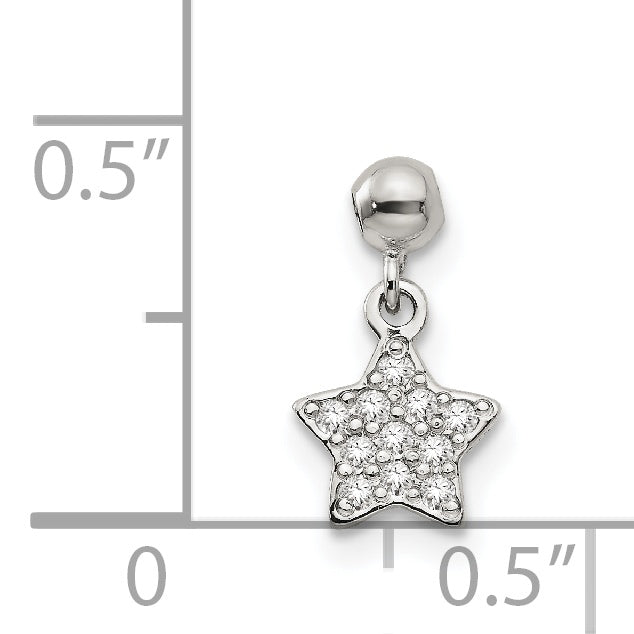 Sterling Silver Mio Memento Cz Dangle Star Charm