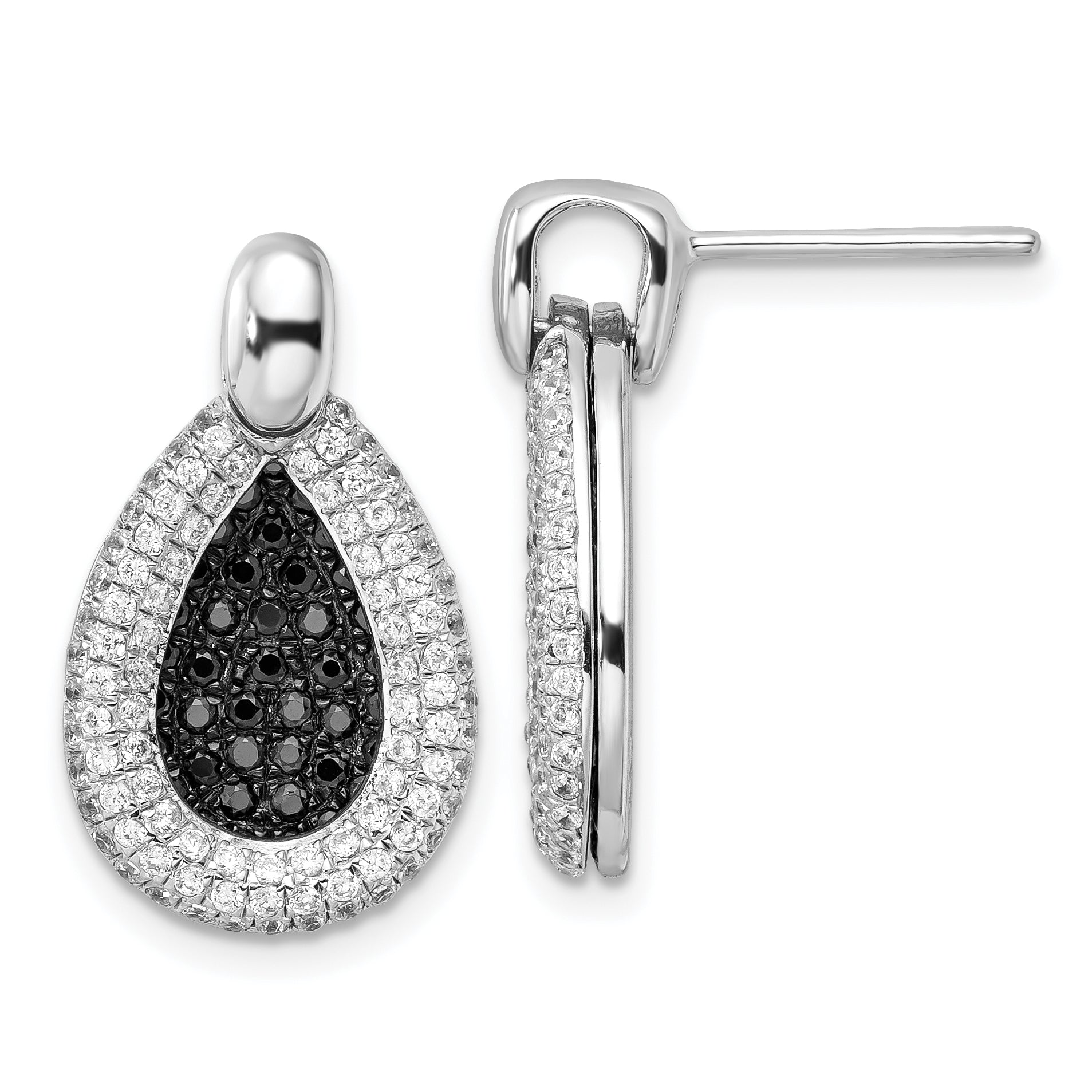 Sterling Silver & Cz True Fire Teardrop Post Earrings
