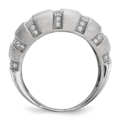 Sterling Silver Ss Rhodium Plated Cz Brilliant Embers Ring