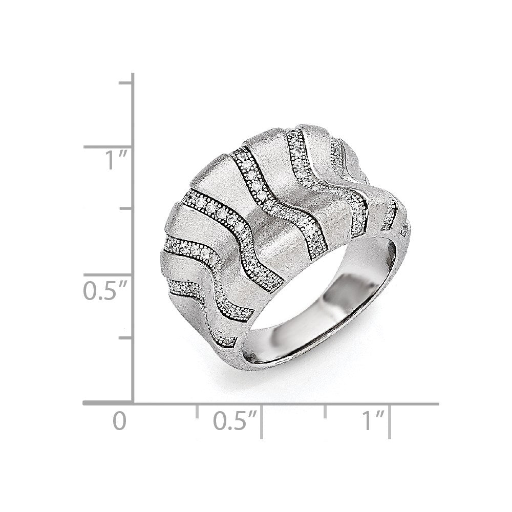 Sterling Silver Ss Rhodium Plated Cz Brilliant Embers Ring