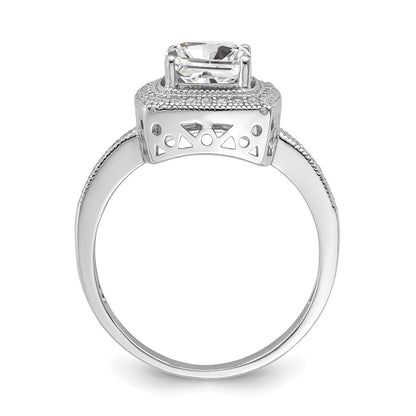 Sterling Silver Brilliant Embers Rhodium Plated 41 Stone Halo Micro Pav‚Äö Cz Ring