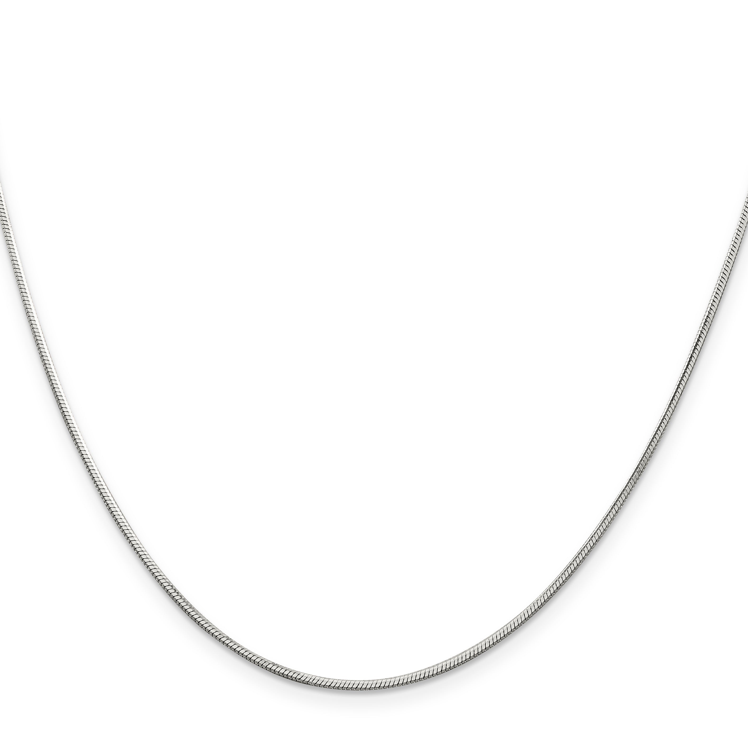 24 Inch Sterling Silver 1.25mm Octagonal Snake Chain Necklace