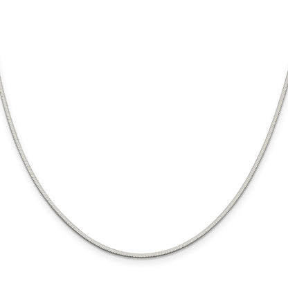 16 Inch Sterling Silver 1.35mm Octagonal Snake Chain Necklace