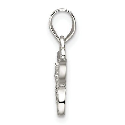 Sterling Silver Cz Butterfly Pendant