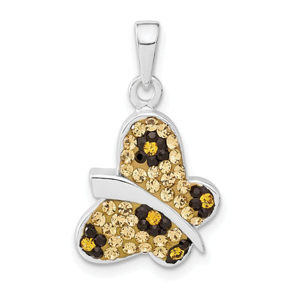 Sterling Silver Stellux Crystal Animal Print Butterfly Pendant