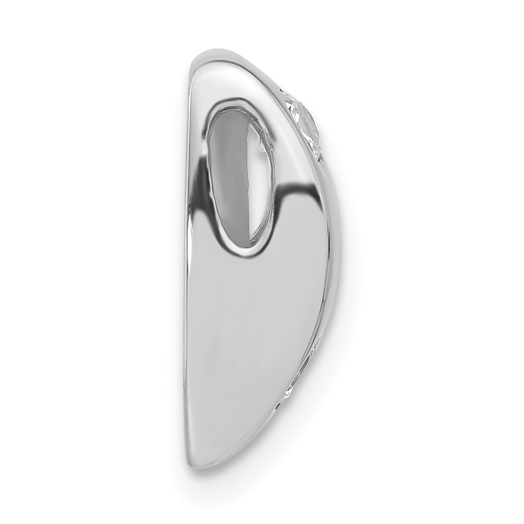 Sterling Silver Rhodium-Plated Cz Chain Slide