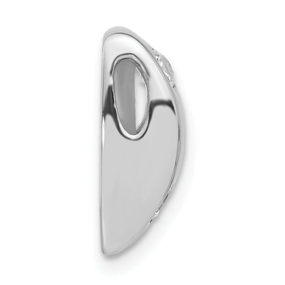 Sterling Silver Rhodium-Plated Cz Chain Slide