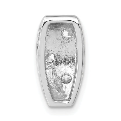 Sterling Silver Rhodium-Plated Cz Chain Slide