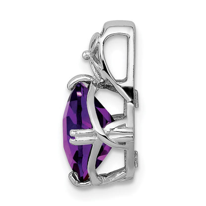 Sterling Silver Rhodium-plated Amethyst Pendant
