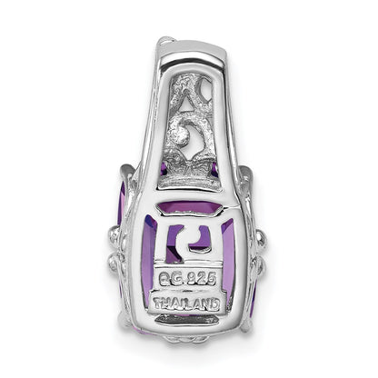Sterling Silver Rhodium-plated Amethyst Pendant
