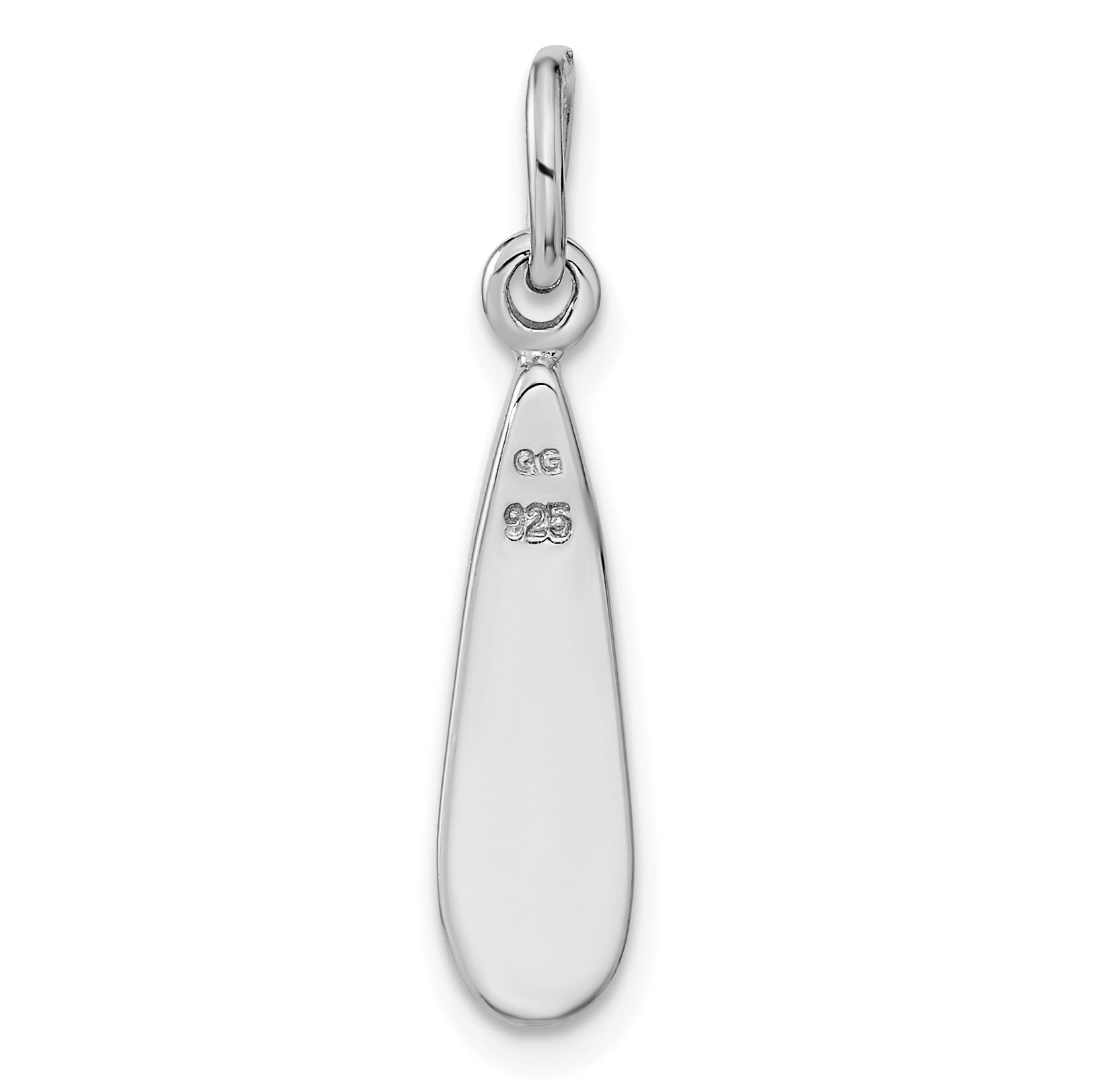 Sterling Silver Rhodium-Plated Abalone Teardrop Pendant