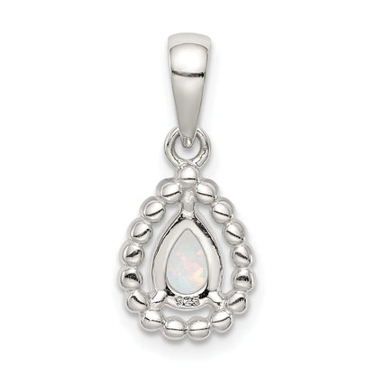 Sterling Silver Lab Created Opal Pendant