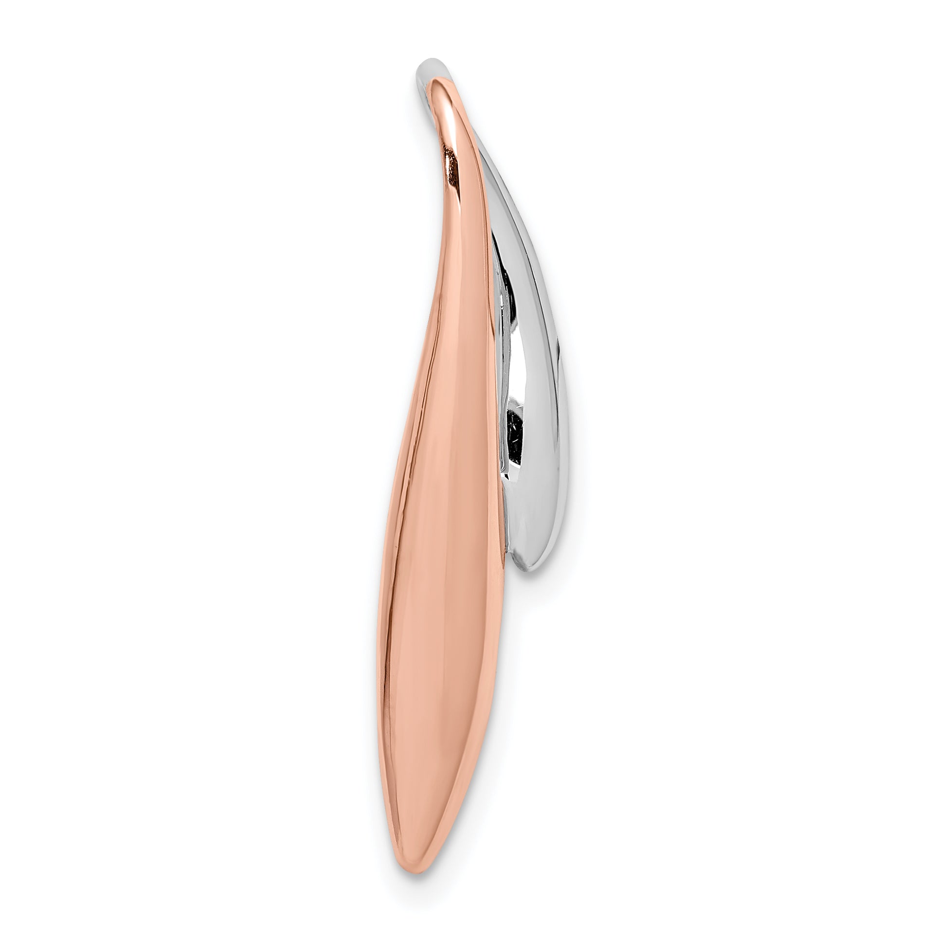 Sterling Silver Rhodium-Plated & Rose Gold-Plated Polished Chain Slide
