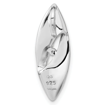 Sterling Silver Rh-Plated Polished Fancy Diamond Chain Slide