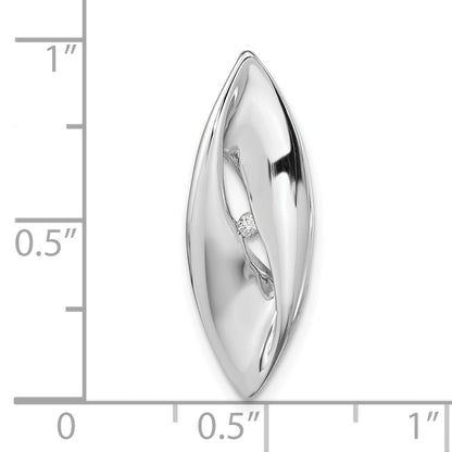 Sterling Silver Rh-Plated Polished Fancy Diamond Chain Slide