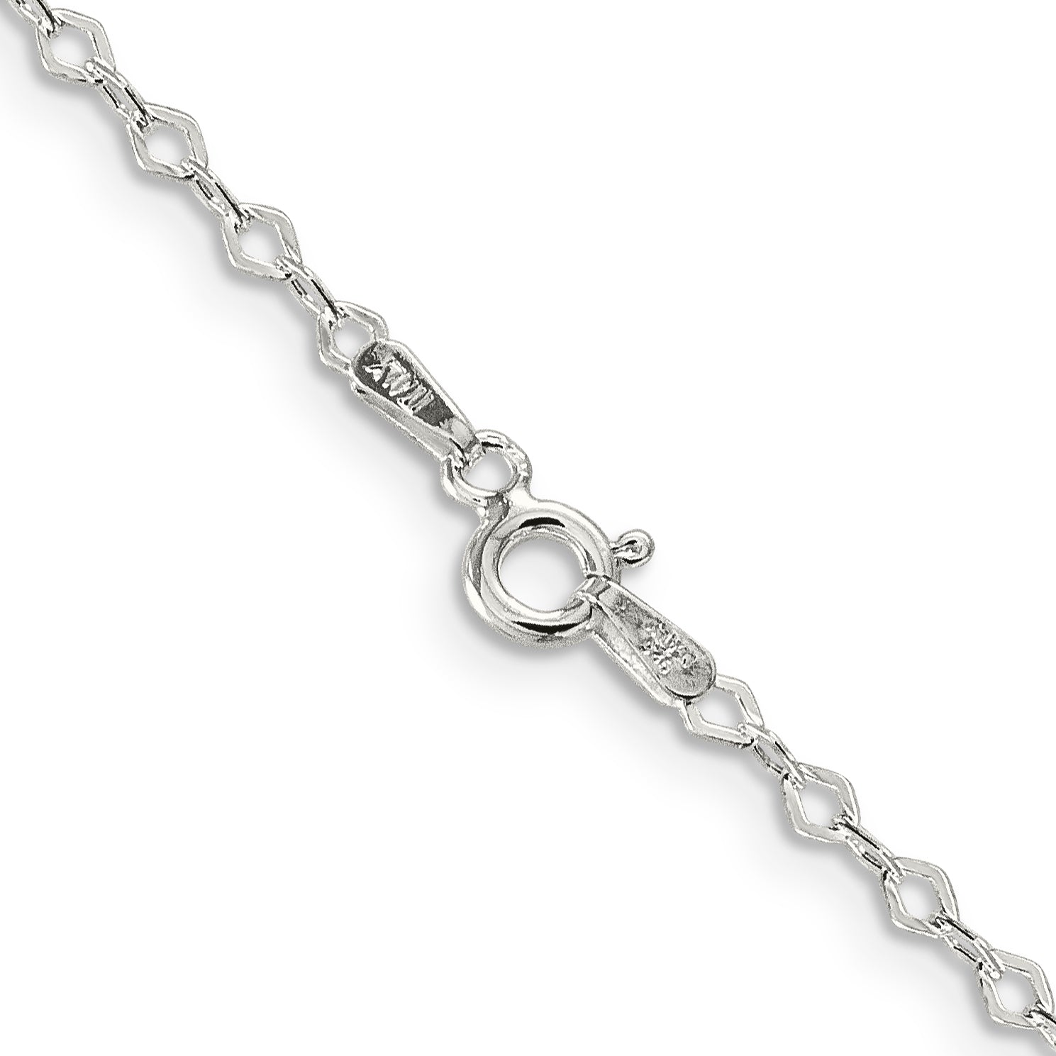 16 Inch Sterling Silver 2.25mm Fancy Rolo Chain Necklace