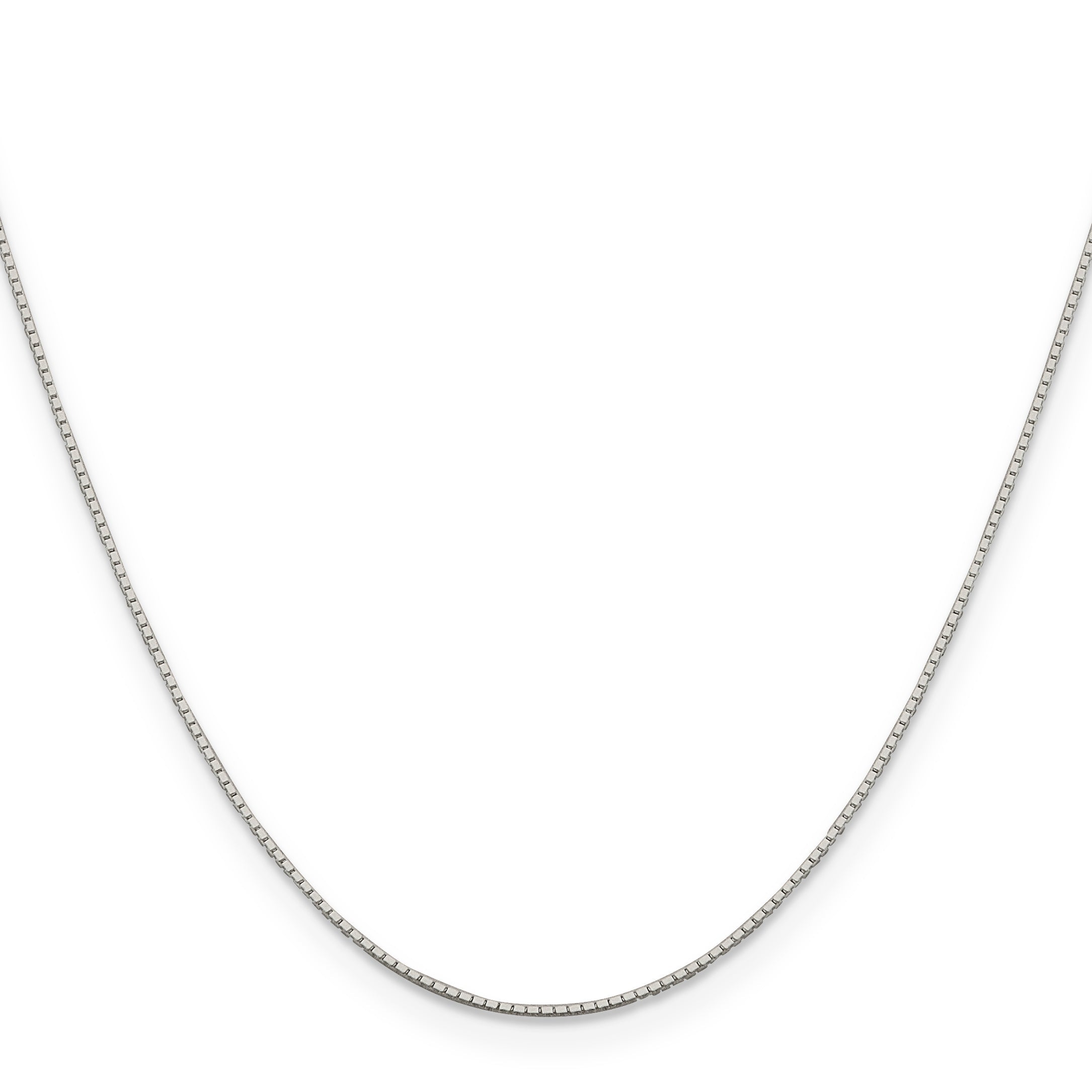 18 Inch Sterling Silver .6mm Mirror Box Chain W/2In Ext.