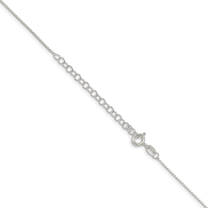 18 Inch Sterling Silver .6mm Mirror Box Chain W/2In Ext.