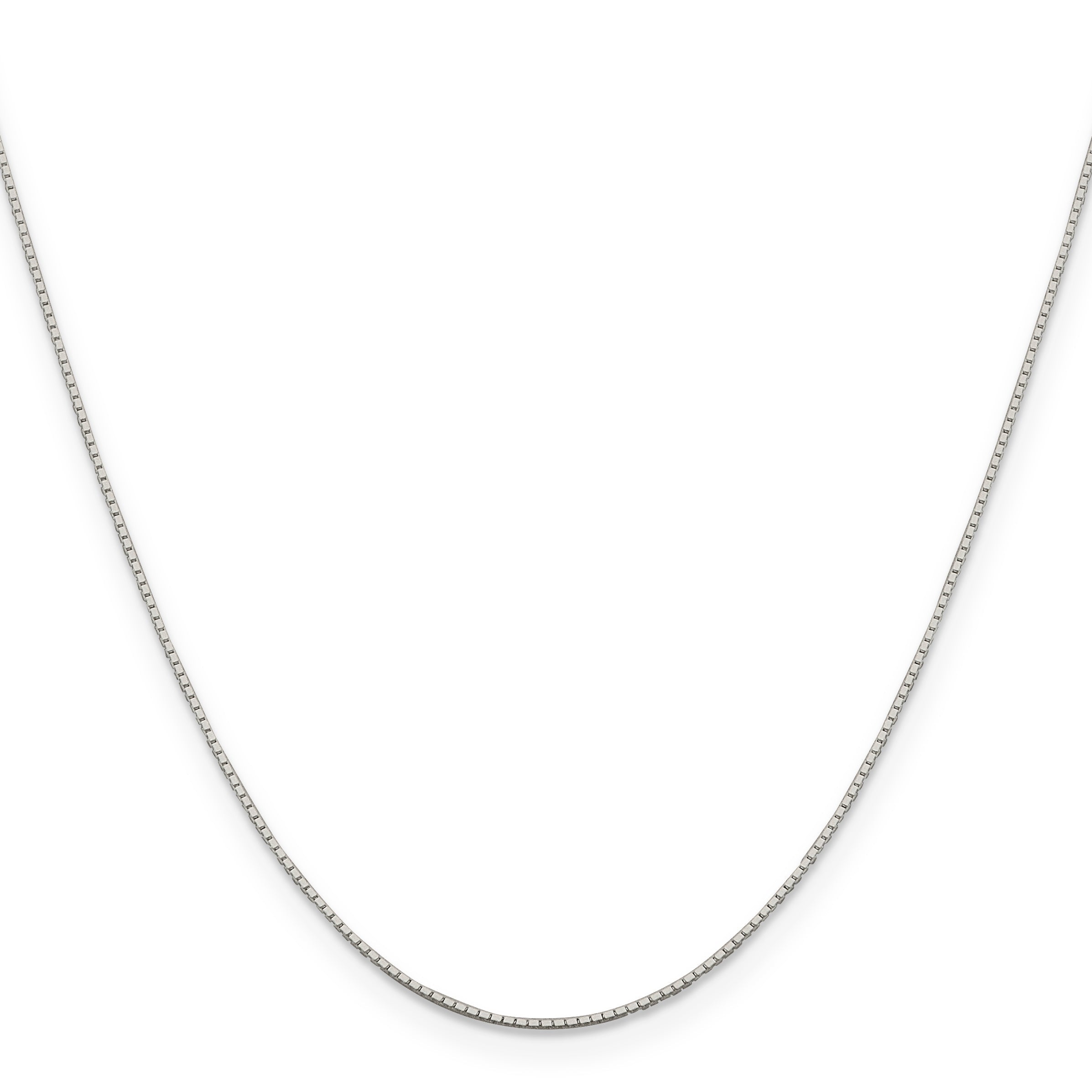 Sterling Silver Rhodium-Plated .6mm Mirror Box Chain Necklace