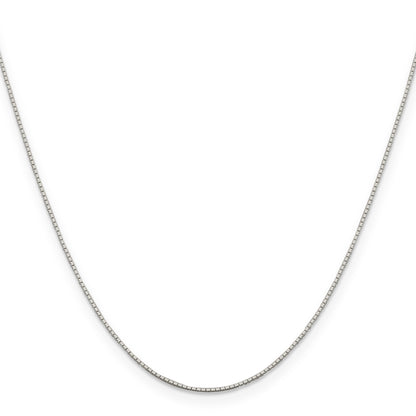 Sterling Silver Rhodium-Plated .6mm Mirror Box Chain Necklace