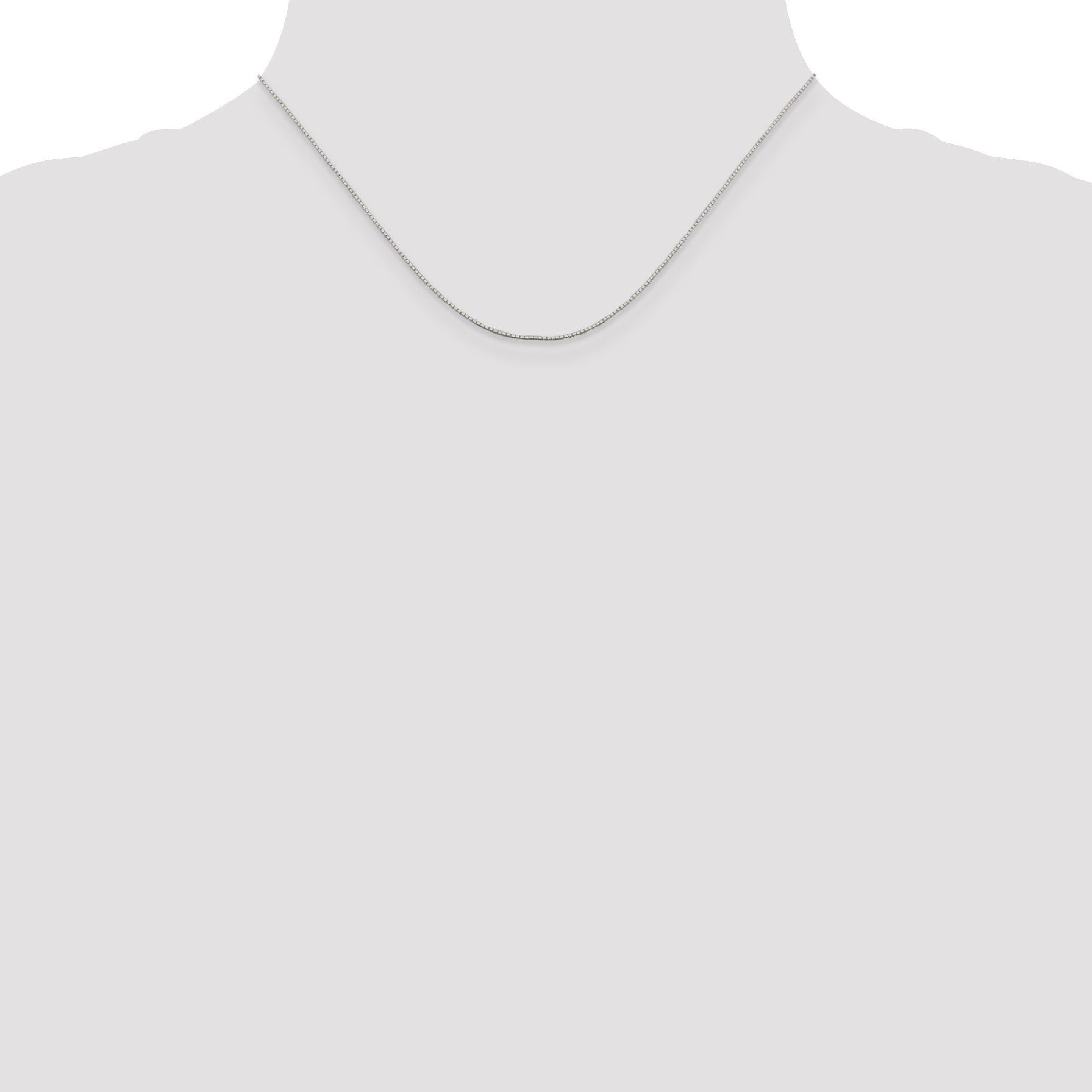 Sterling Silver Rhodium-Plated .6mm Mirror Box Chain Necklace