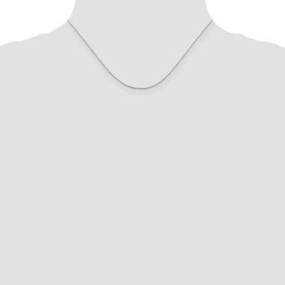 Sterling Silver Rhodium-Plated .6mm Mirror Box Chain Necklace