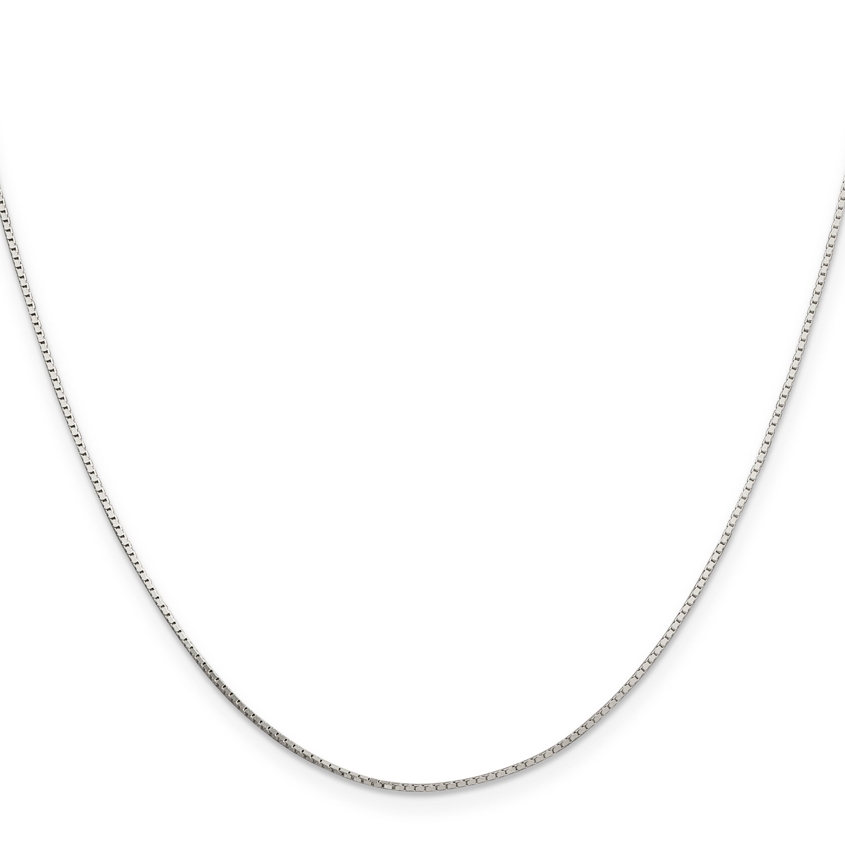 18 Inch Sterling Silver .7mm Mirror Box Chain W/2In Ext.