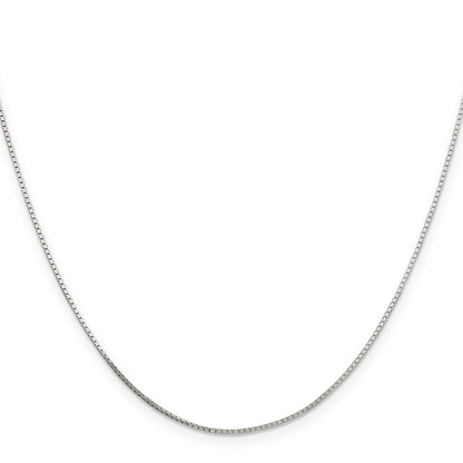 18 Inch Sterling Silver .7mm Mirror Box Chain W/2In Ext.