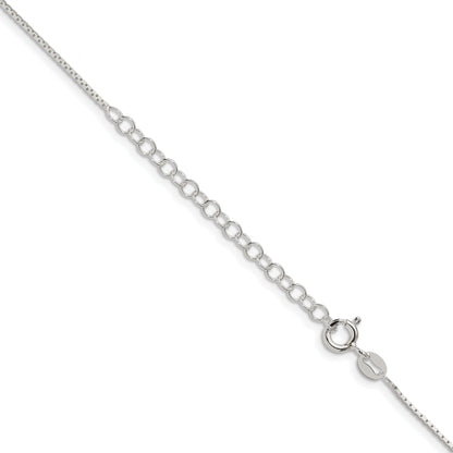 18 Inch Sterling Silver .7mm Mirror Box Chain W/2In Ext.