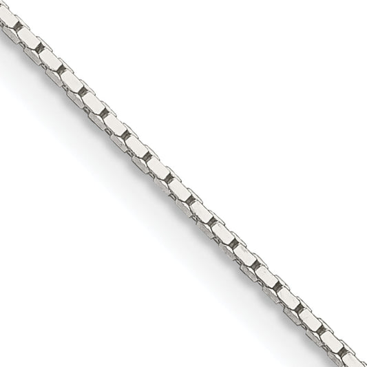 18 Inch Sterling Silver .7mm Mirror Box Chain W/2In Ext.
