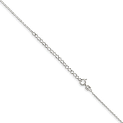 18 Inch Sterling Silver 1.10mm Forzantina Cable Chain W/2In Ext.