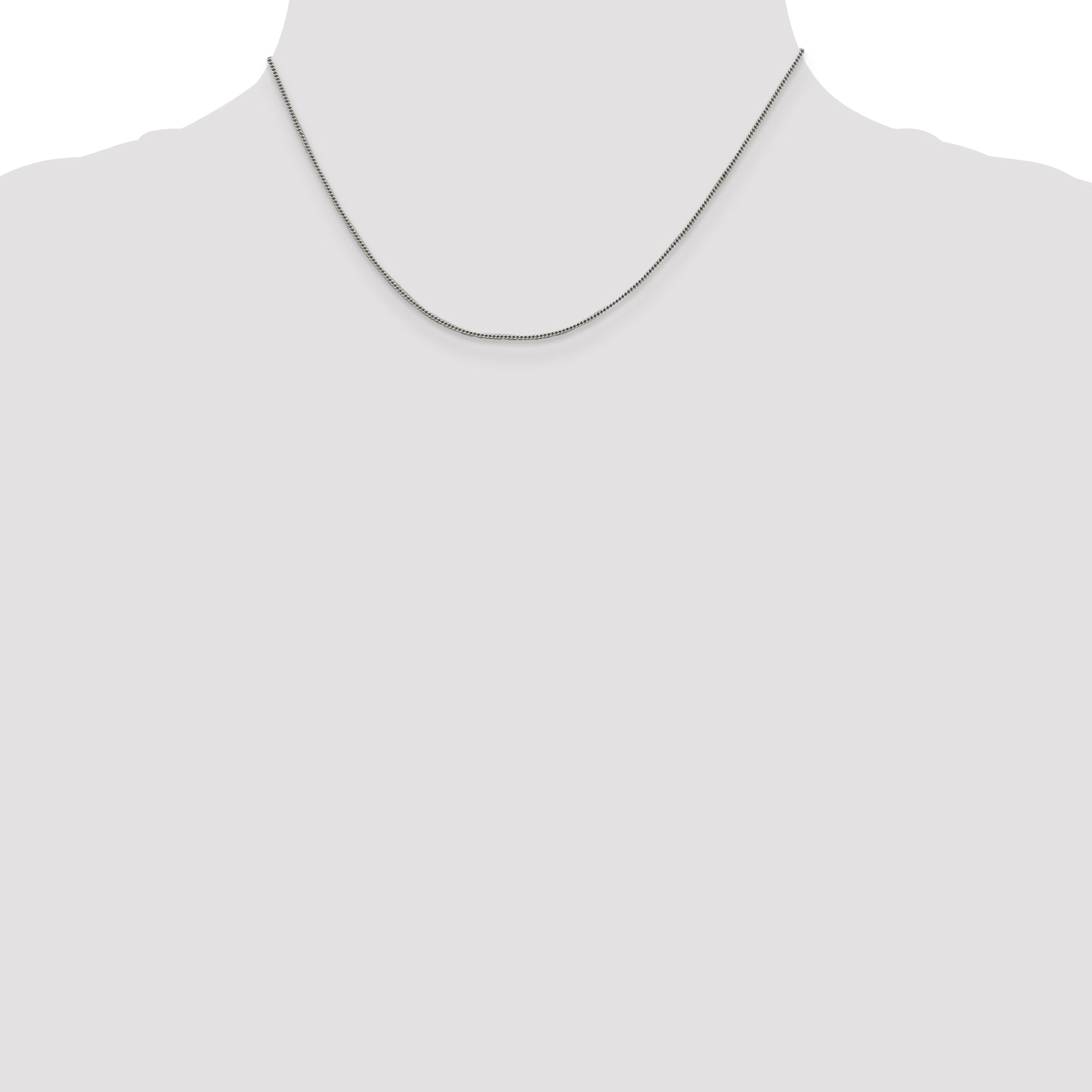 16 Inch Sterling Silver 1mm Curb Chain Necklace