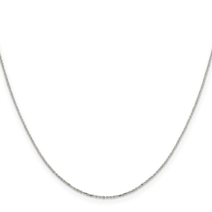 18 Inch Sterling Silver 1mm 8 Sided D/C Cable Chain W/2In Ext.
