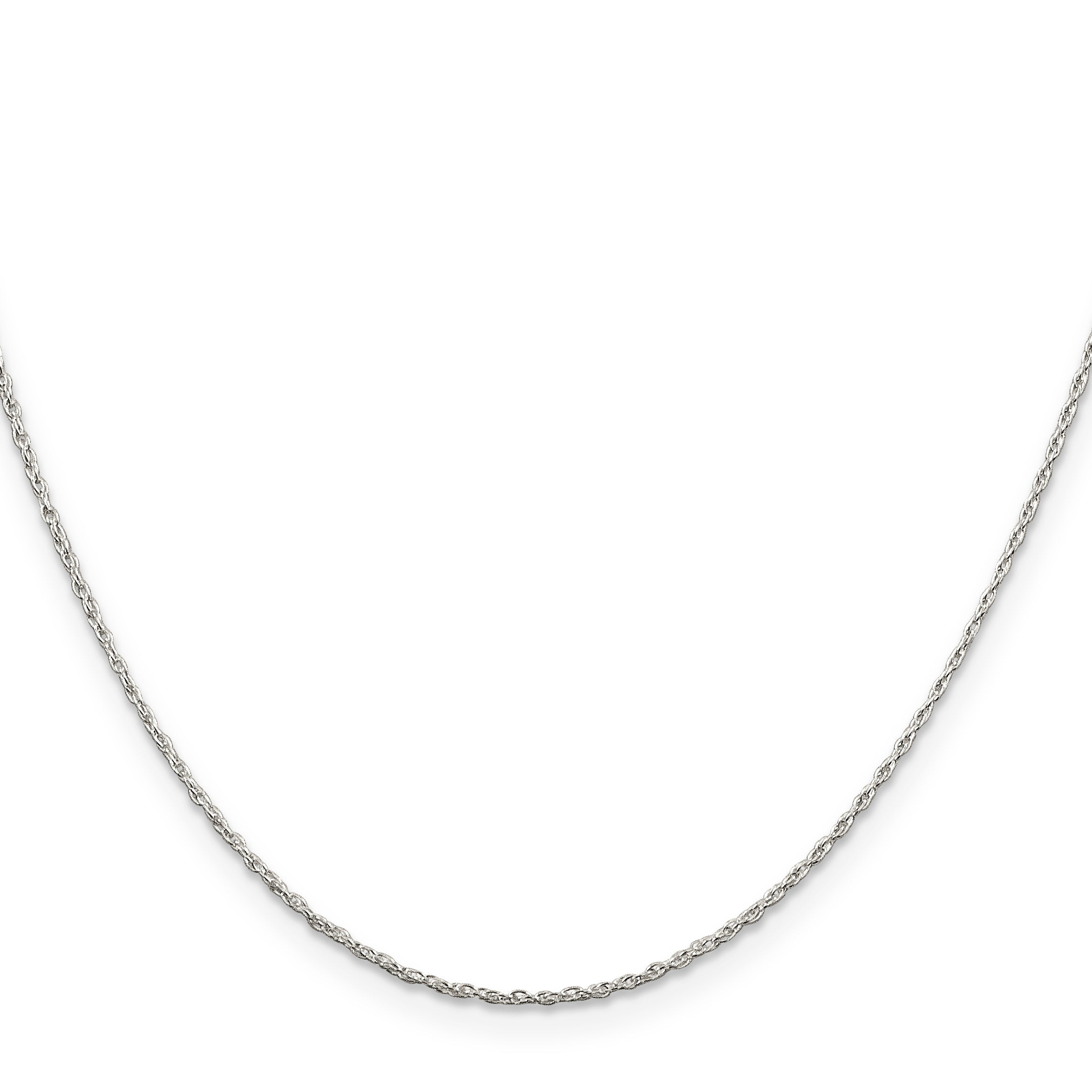 18 Inch Sterling Silver 1.25mm Loose Rope Chain W/2In Ext.