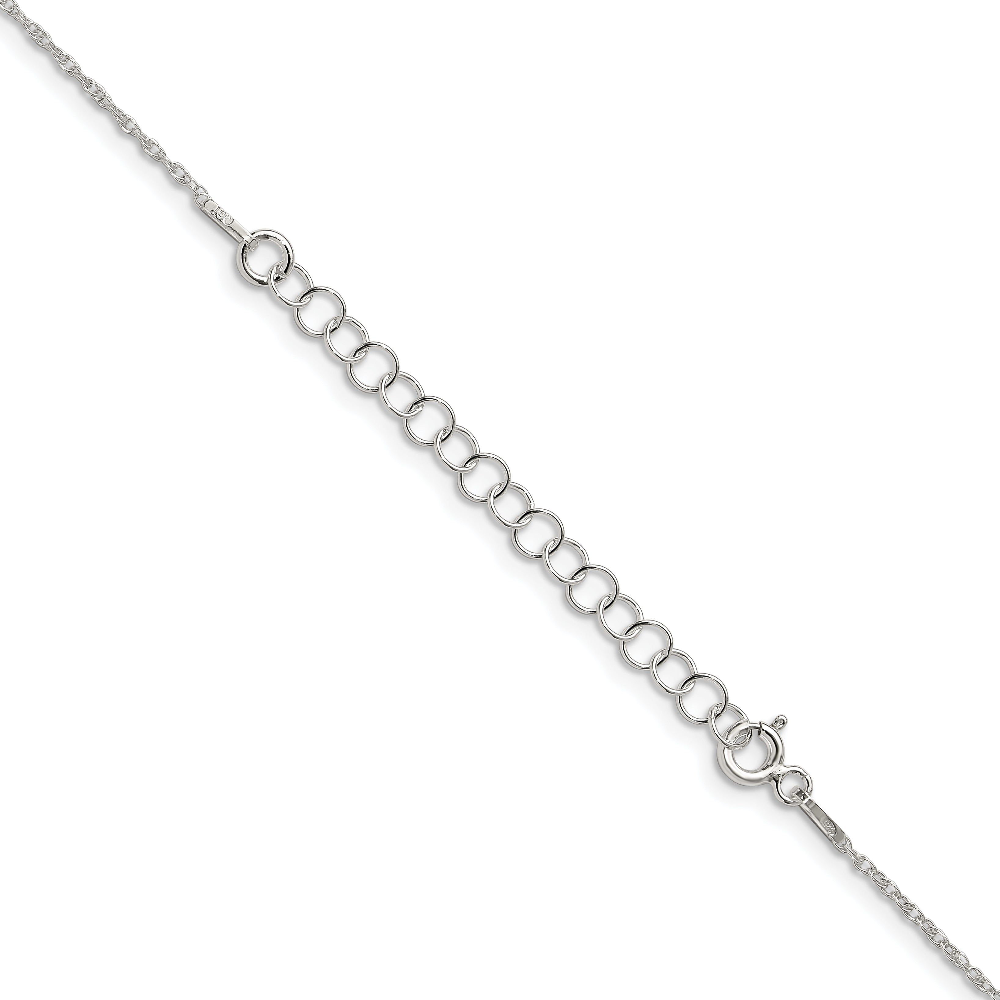 18 Inch Sterling Silver 1.25mm Loose Rope Chain W/2In Ext.