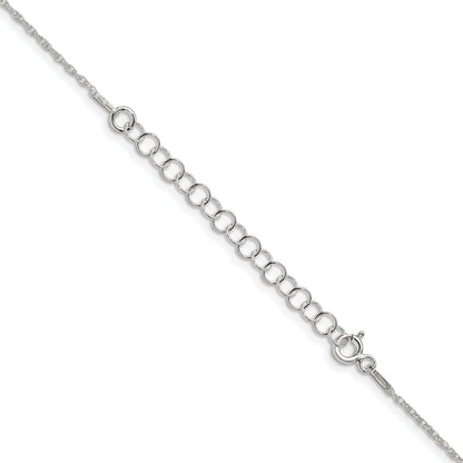 18 Inch Sterling Silver 1.25mm Loose Rope Chain W/2In Ext.