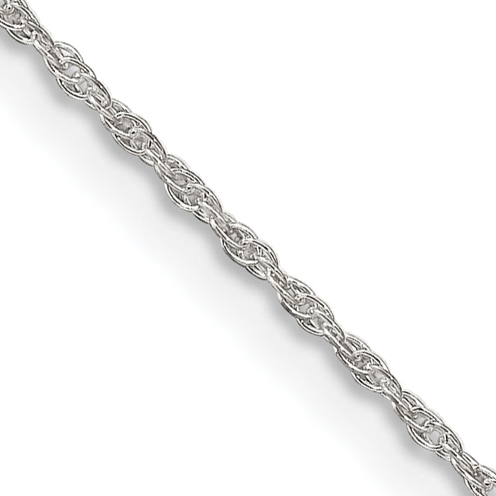 18 Inch Sterling Silver 1.25mm Loose Rope Chain W/2In Ext.