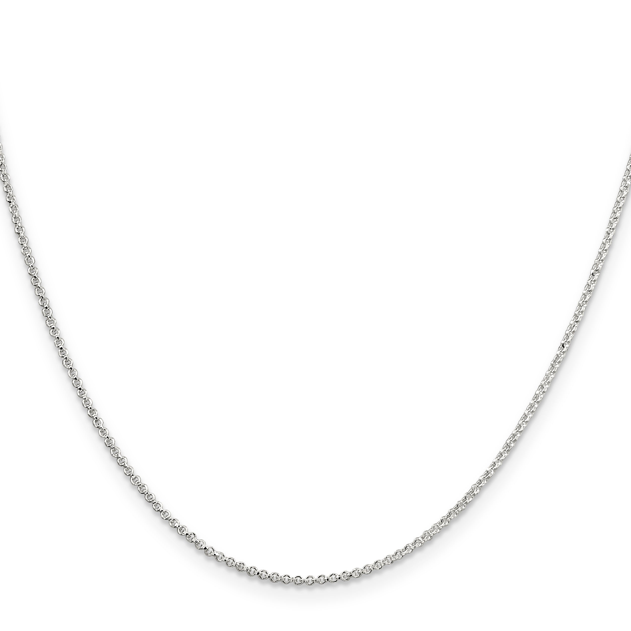 14 Inch Sterling Silver 1.4mm Diamond-Cut Rolo Chain Necklace