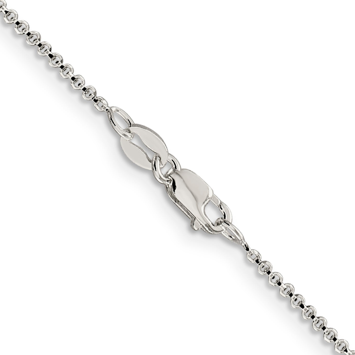 18 Inch Sterling Silver 1.4mm Diamond-Cut Rolo Chain Necklace