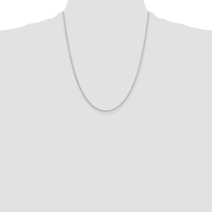 22 Inch Sterling Silver 1.4mm Diamond-Cut Rolo Chain Necklace