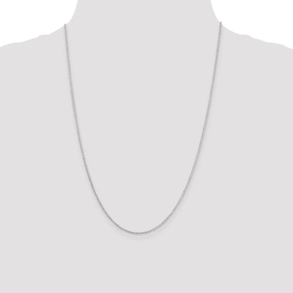 24 Inch Sterling Silver 1.4mm Diamond-Cut Rolo Chain Necklace