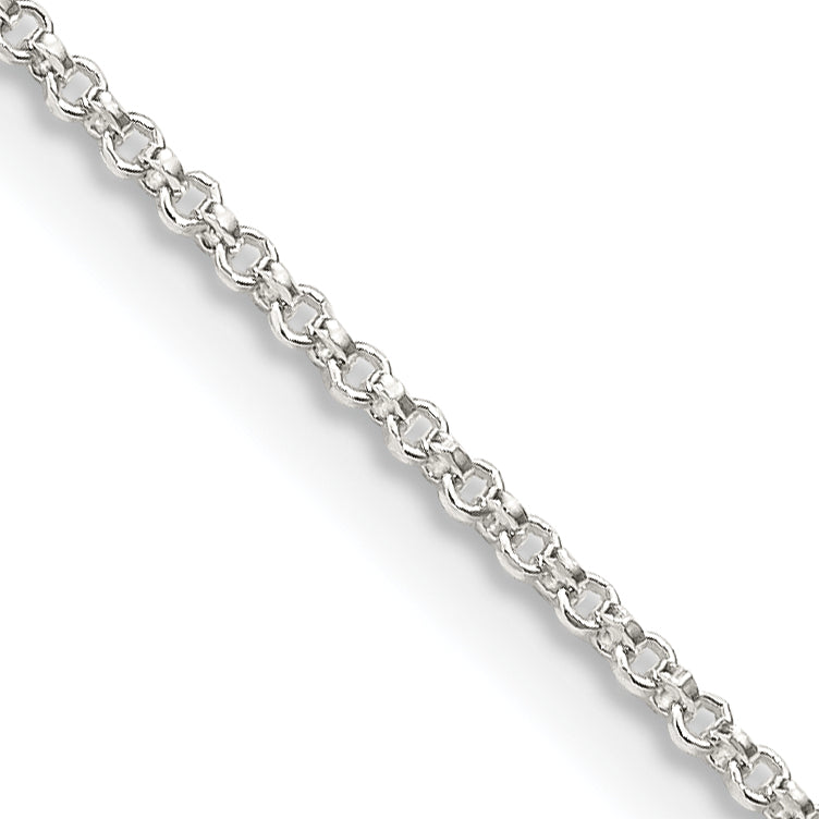14 Inch Sterling Silver 1.4mm Diamond-Cut Rolo Chain Necklace