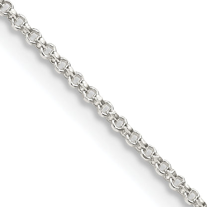 22 Inch Sterling Silver 1.4mm Diamond-Cut Rolo Chain Necklace