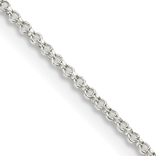22 Inch Sterling Silver 1.4mm Diamond-Cut Rolo Chain Necklace