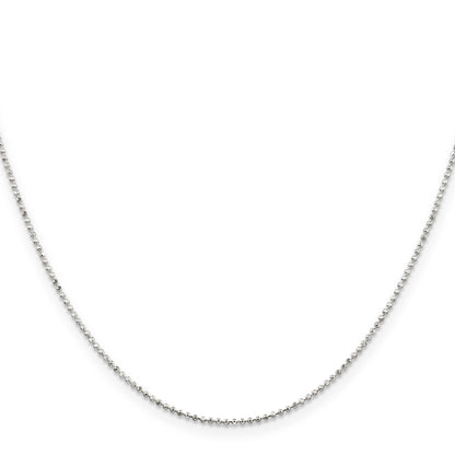 18 Inch Sterling Silver 1.05mm Square Fancy Beaded Chain Necklace