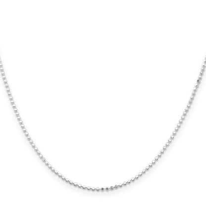 18 Inch Sterling Silver 1.15mm Square Fancy Beaded Chain Necklace