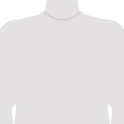 14 Inch Sterling Silver 1.15mm Square Fancy Beaded Chain Necklace