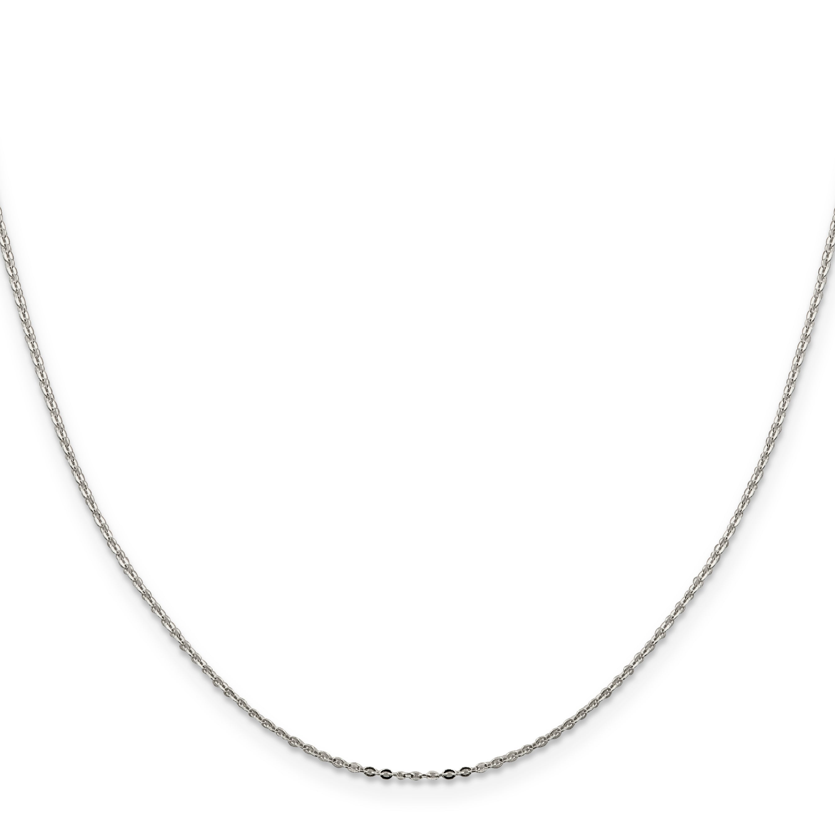 18 Inch Sterling Silver .9mm Flat Link Cable Chain W/2In Ext.
